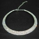 3 row Bridal Crystal Rhinestone choker necklace NR181