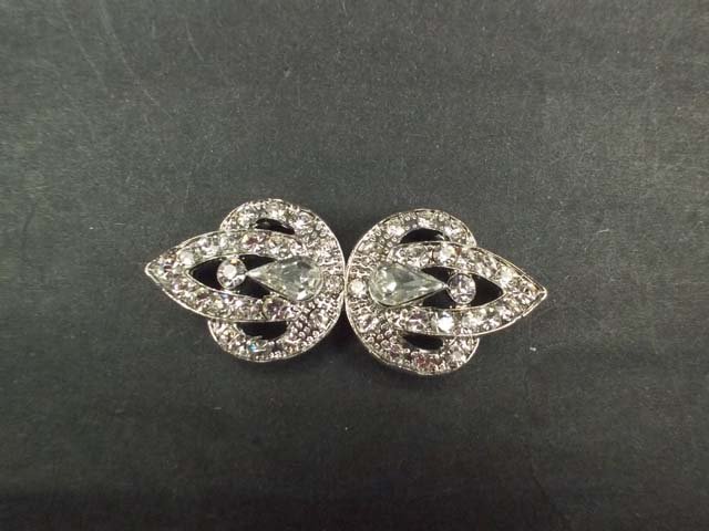 Vintage style crystal Rhinestone clasp dress buckle button BU68