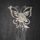 Bridal Rhinestone Butterfly Prom Headdress Headpiece Hair tiara Comb RB539
