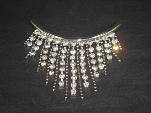 Bridal Rhinestone applique crystal pendant necklace NR241
