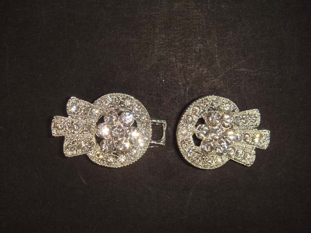 Vintage style Rhinestone crystal clasp dress buckle button BU52