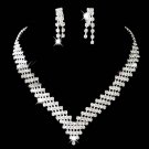 Bridal Prom Party Rhinestone crystal earring necklace set NR267