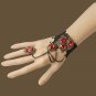 Gothic sexy Lolita Red Bead dangle Black Victorian style Choker necklace NR362