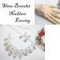 Bridal Rhinestone A B cystal slave Bracelet earring necklace NR322