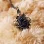 Gothic Lolita Black Flower lace Belly dance bracelet necklace set BR304