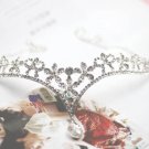 Bridal Rhinestone Crystal Prom Crown dangle Flower Hair tiara necklace HR198