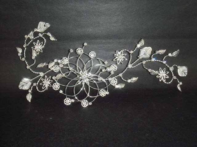 Bridal Rhinestone leaf forehead band Headpiece Hair Vines Halos tiara RB272