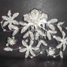 Bridal Rhinestone Crystal Faux Pearl Flower Tiara Comb RB130