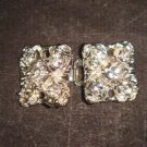 2 pairs Square Crystal Rhinestone clasp hook buckle button BU46