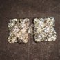 2 pairs Square Crystal Rhinestone clasp hook buckle button BU46