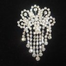 Bridal dangle Vintage style crystal Rhinestone Brooch pin Pi412