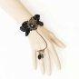 Gothic Lolita Sexy Flower butterfly black Belly dance slave bracelet BR292