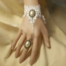Sexy Belly dance Rhinestone Faux pearl white Lace gothic slave Bracelet BR285