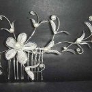 Bridal Crystal Faux pearl Headpiece Rhinestone Flower Hair tiara Comb RB66