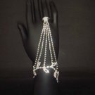 Sexy Rhinestone belly dance leaf slave crystal Bracelet with ring BR169