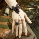 Gothic Lolita Sexy Butterfly black Red Belly dance slave bracelet BR308