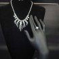 Bridal Crystal prom rhinestone bracelet ring necklace earring Set NR98