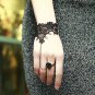 Gothic Lolita Sexy Flower black Belly dance slave bracelet BR293