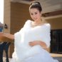 Bridal Faux Fur Shrug Off White Shawl Stole Wrap Cape SF112