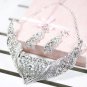 Bridal Rhinestone crystal Topknot earring necklace set NR404