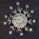 Bridal Rhinestone Prom Headpiece Flower Crystal Hair tiara Comb RB583