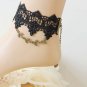 Party Prom Belly dance Flower dangle Lolita black gothic ankle anklet BR318