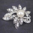 Bridal Faux pearl crystal dress scarf decoration Rhinestone Brooch pin Pi565