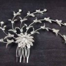 Bridal Rhinestone Flower Headpiece Flower Crystal Hair tiara Comb RB580