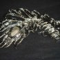 Bridal feather bling large crystal Vintage style Rhinestone Brooch pin PI579