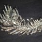 Bridal feather bling large crystal Vintage style Rhinestone Brooch pin PI579