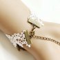 Gothic Lolita Blue Flower white Belly dance slave bracelet necklace set BR310