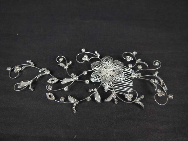 Bridal Headpiece headdress Crystal Flower Hair tiara rhinestone comb RB562