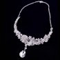 Bridal Rhinestone Crystal Prom Crown dangle Butterfly Hair tiara necklace HR189