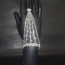 Sexy Belly dance Rhinestone cuff slave Bracelet with ring BR198