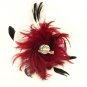 Bridal Feather Fascinator headpiece hair White brooch clip BA149