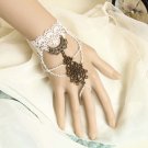 Gothic Lolita Sexy Flower lace white Belly dance slave bracelet BR338