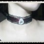 Gothic sexy Lolita Lace drop rhinestone Red ribbon Black Choker necklace NR377