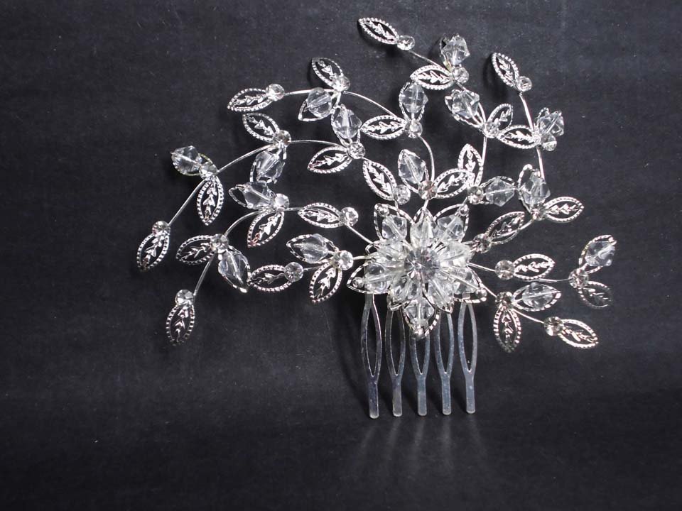 Bridal crystal Headwear rhinestone headpiece hair tiara topknot comb RB617