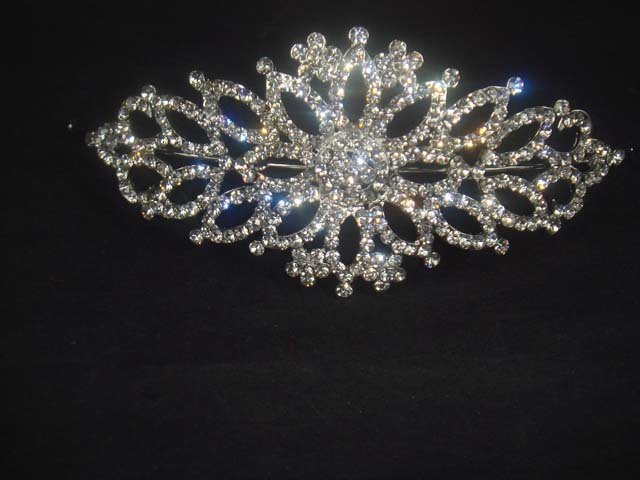 Bridal Rhinestone Crystal topknot Headdress Headpiece Hair tiara HR186