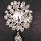 Bridal Dangle Crystal Vintage style Rhinestone Brooch pin PI550