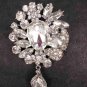 Bridal Dangle Crystal Vintage style Rhinestone Brooch pin PI550