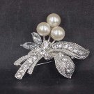 Bridal Faux pearl crystal dress scarf decoration Rhinestone Brooch pin Pi567
