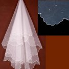 Bridal Cathedral Bead Wedding Ivory White Veil 1.4 m V05