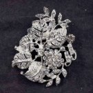 Bridal leave cake scarf dress decoration crystal Rhinestone Brooch pin PI531
