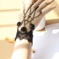 Gothic Lolita Sexy Flower punk rock Rose black Belly dance slave bracelet BR312