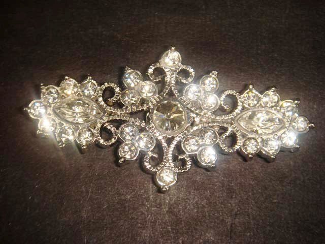 Bridal vintage style crystal sew repair Rhinestone clasp hook button BU66