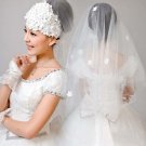 Bridal Headpiece Defective Flower Wedding White Veil V09