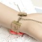 Sexy Lolita Belly dance pink flower green leave bird slave Bracelet BR331