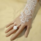 Sexy Faux pearl tatoo Lolita White Belly dance slave Bracelet THIN HAND BR299