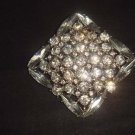 Bridal Square rhombus cake topper Crystal Rhinestone Brooch pin PI543